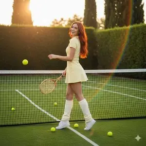 Golden Hour Tennis Lifestyle Photo Prompt