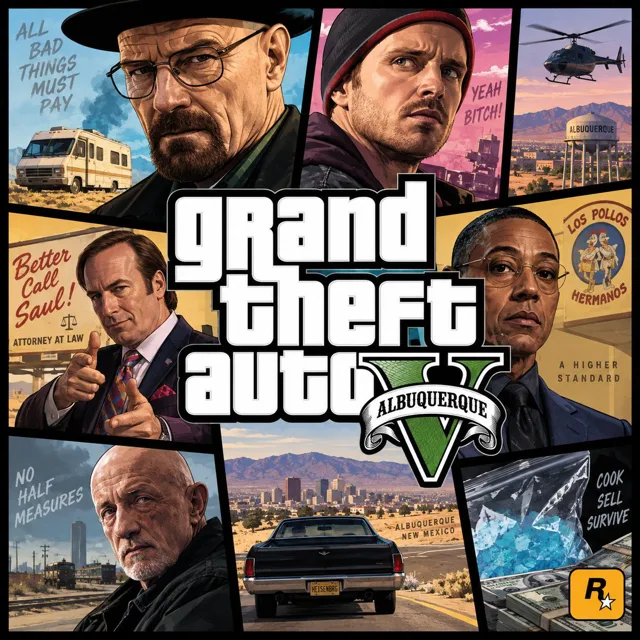 Product Marketing - Albuquerque GTA-Style Crime Collage