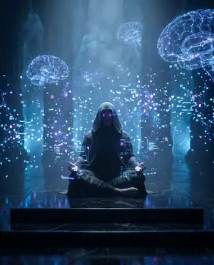 Cyber Spiritualism Digital Monk