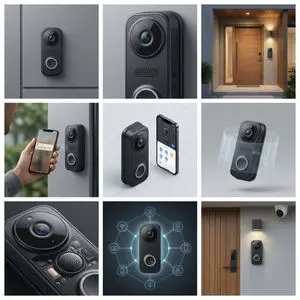 Smart Doorbell Product Visualization Collage Prompt