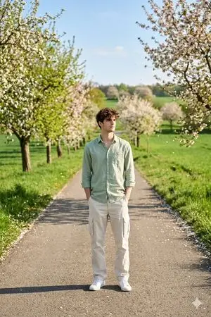 Cinematic Photograph of Man on Countryside Road