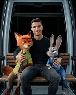 Cristiano Ronaldo with Zootopia Characters Prompt