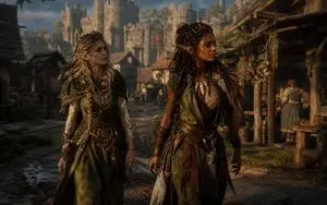 Censored Elven Adventurers in Medieval Village