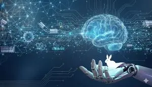 Physical AI Art with Rabbit Logo
