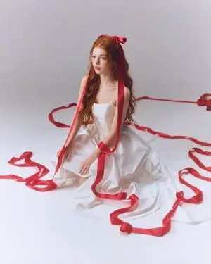 Fine-Art Studio Portrait with Red Ribbons