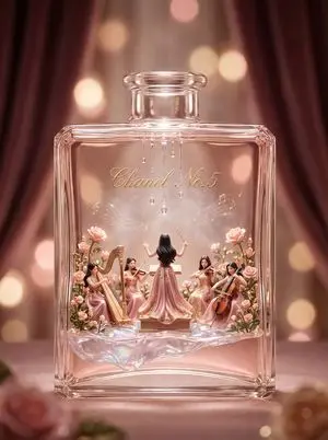 Luxury Skincare Diorama in a Perfume Bottle