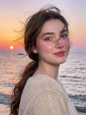 Golden Hour Seaside Portrait with Identity Preservation
