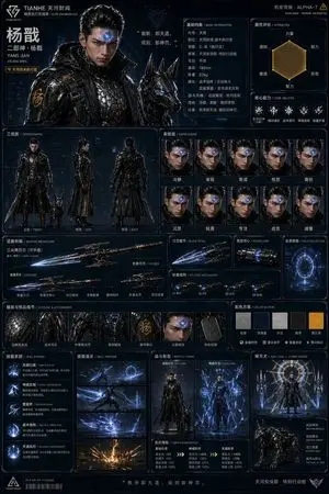 Oriental Cyberpunk Character Setting Sheet