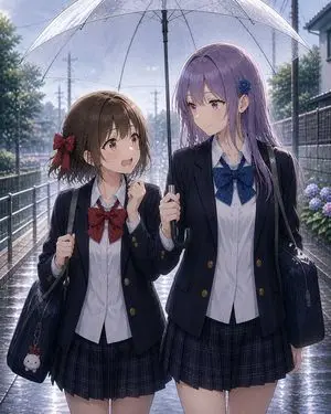 Rainy After-School Umbrella Friends