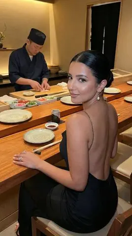 Luxury Omakase Sushi Bar Editorial Portrait Prompt