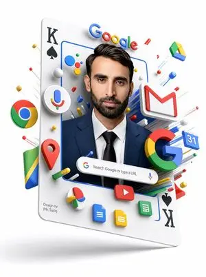 Floating Google Services Portrait Poster