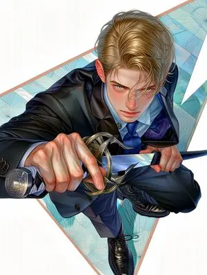 Anime Swordsman in Suit