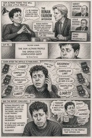 Satirical 4-Panel Caricature Comic Strip