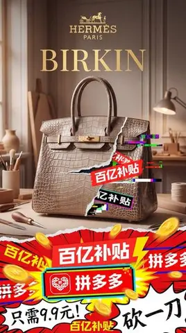 Luxury Bag Meets Discount Chaos Poster