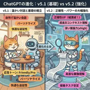 ChatGPT v5.1 vs v5.2 Evolution Infographic Prompt