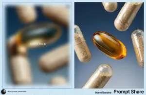 Macro Product Shot of Capsules and Softgel