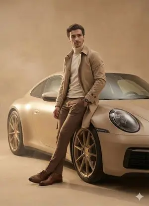 Hyper-Realistic Cinematic Portrait with Luxury Sports Car