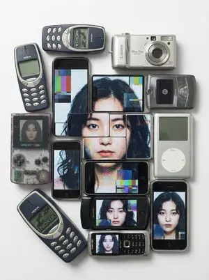 Y2K Tech Collage Portrait