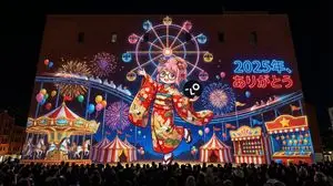 New Year's Eve Projection Mapping on Skyscraper Prompt