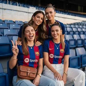 Barcelona Fan Girls Group Portrait