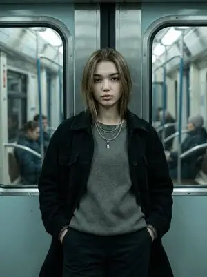 Cinematic Editorial Fashion Portrait in Subway