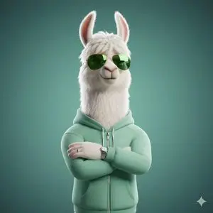 Stylized 3D Llama Character in Streetwear