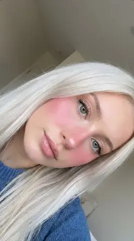 Extreme Close-up Beauty Selfie with Heavy Blush