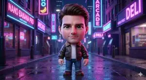 3D Neon Caricature of a Celebrity
