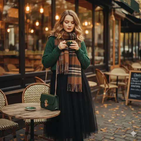 A cinematic 1970s-inspired fashion portrait of a graceful young