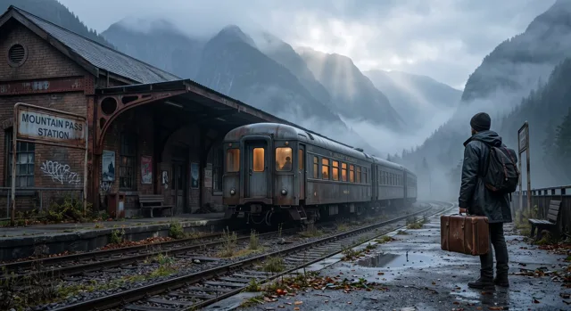 Cinematic Train Station Traveler