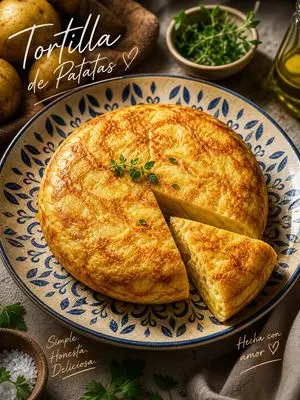 Rustic Tortilla de Patatas Poster