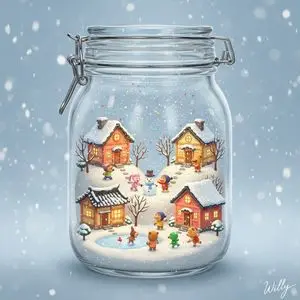 3D Miniature Snow Globe of Pororo