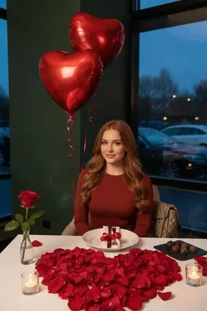 Luxury Valentine’s Dinner Photoshoot (Reddish-Brown Hair)