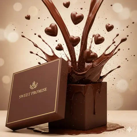 A slow, sensual luxury chocolate commercial shot in ultra-high