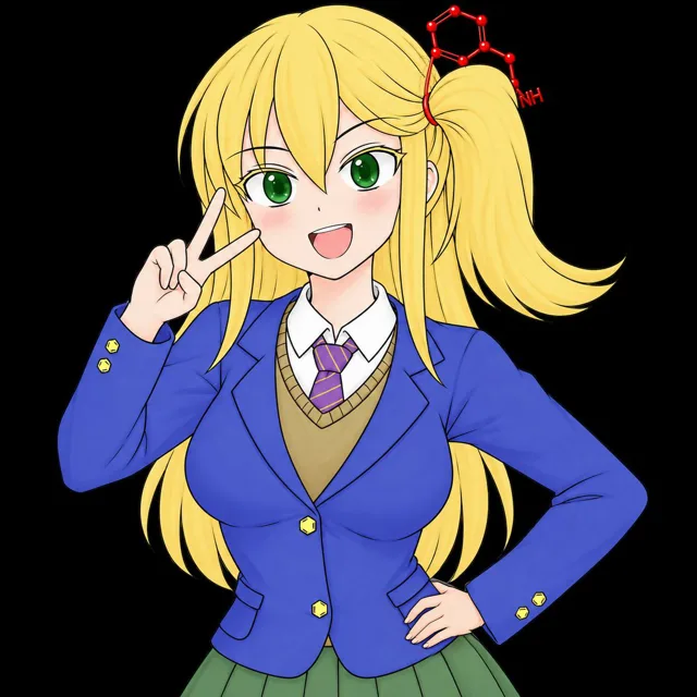 Profile / Avatar - Anime Schoolgirl with Molecule Hairpin