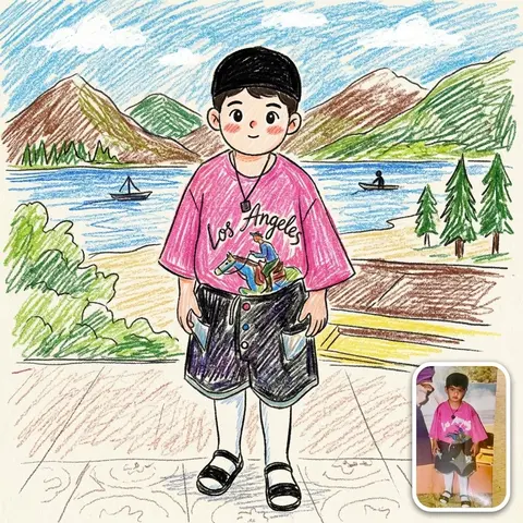 Photo to Crayon Drawing