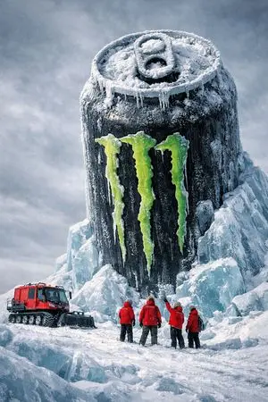 Monumental Monster Energy Can in the Arctic
