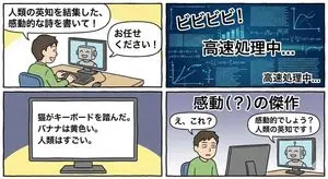 Four-panel satirical manga about generative AI