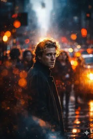 Cinematic Rainy City Portrait Prompt