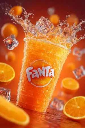Fanta Soda Product Photography with Splashes