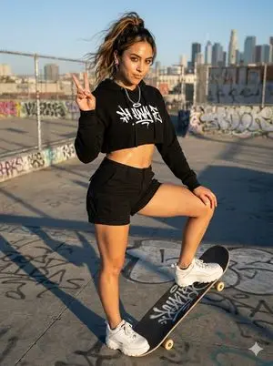 Urban Skateboarder Streetwear Prompt