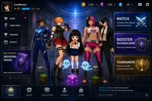 Anime Card Game Lobby UI