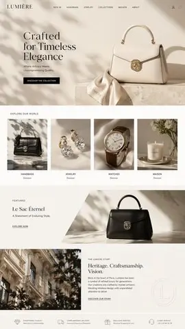 Luxury E-Commerce Landing Page Mockup