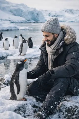 Ultra-realistic photo featuring a young man (insert user’s photo)