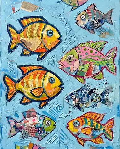 Vibrant Whimsical Fish Illustration