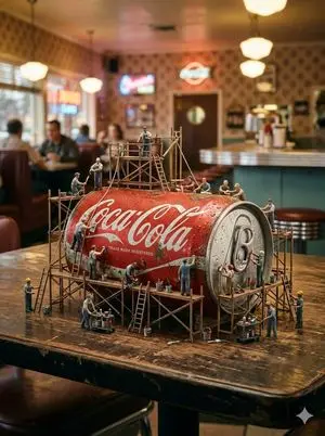 Miniature Industrial Scene on Luxury Products (Coca-Cola & Chanel)