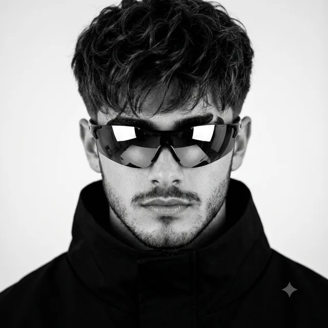 Monochrome Avant-Garde Fashion Portrait