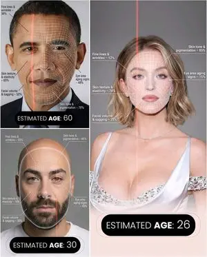 Futuristic AI Age Checker Infographic Portrait