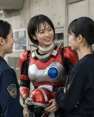 Retro Sci-Fi Heroine With Police