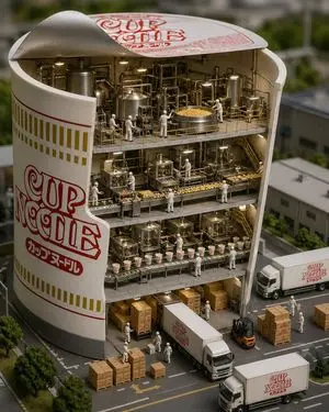Cup Noodle Factory Cross-Section Diorama